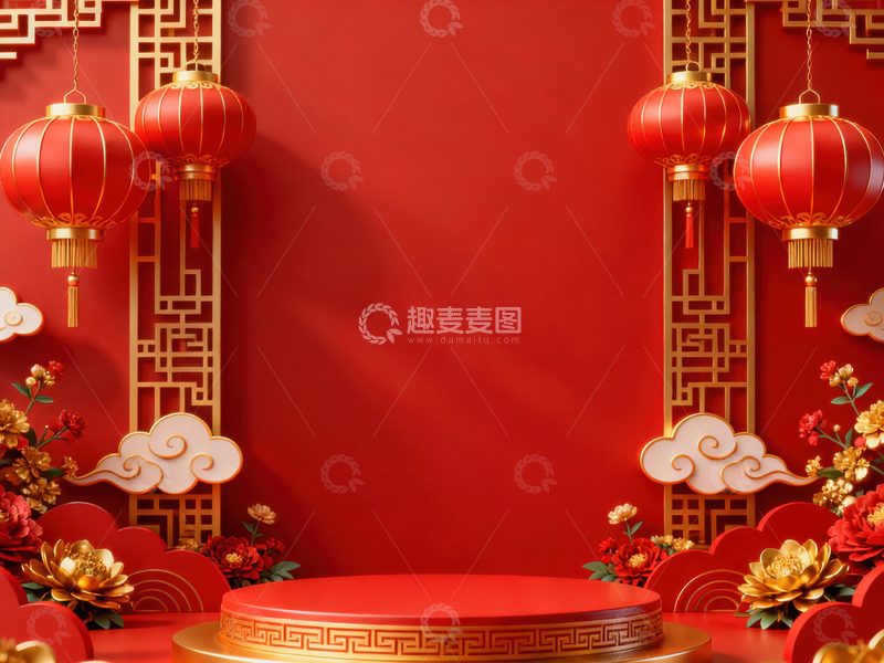 高清大图下载【趣麦麦图】新年元旦春节背景_普屏592