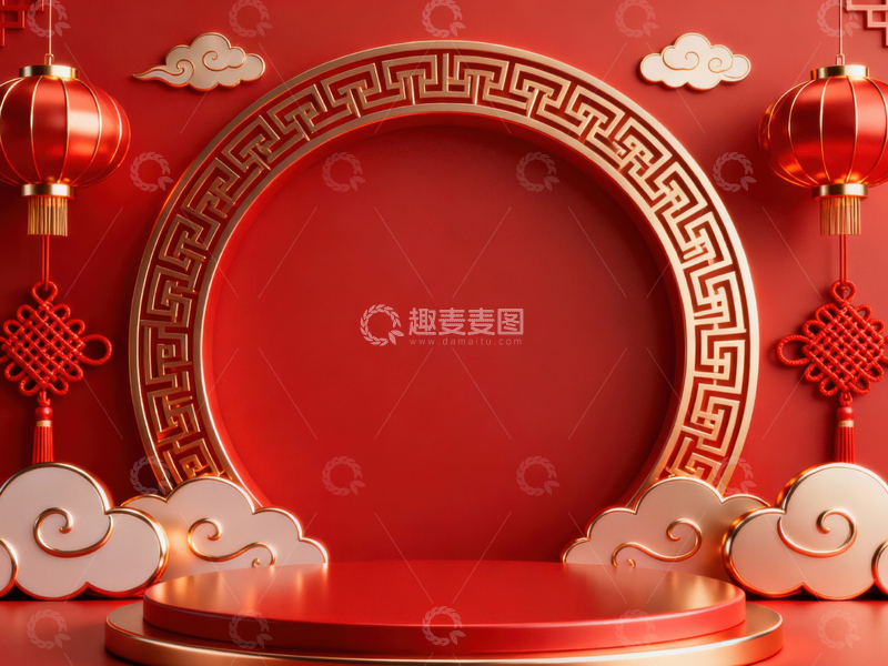 高清大图下载【趣麦麦图】新年元旦春节背景_普屏564