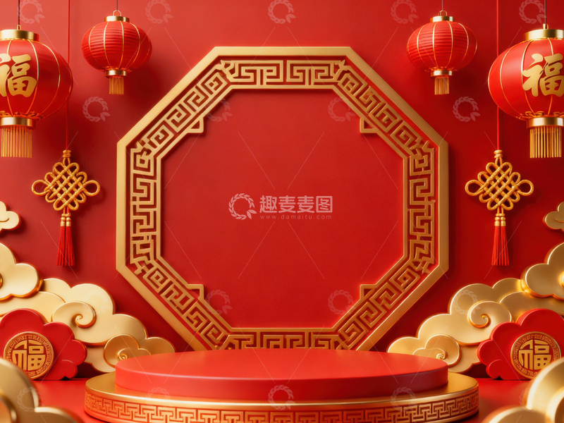 高清大图下载【趣麦麦图】新年元旦春节背景_普屏574