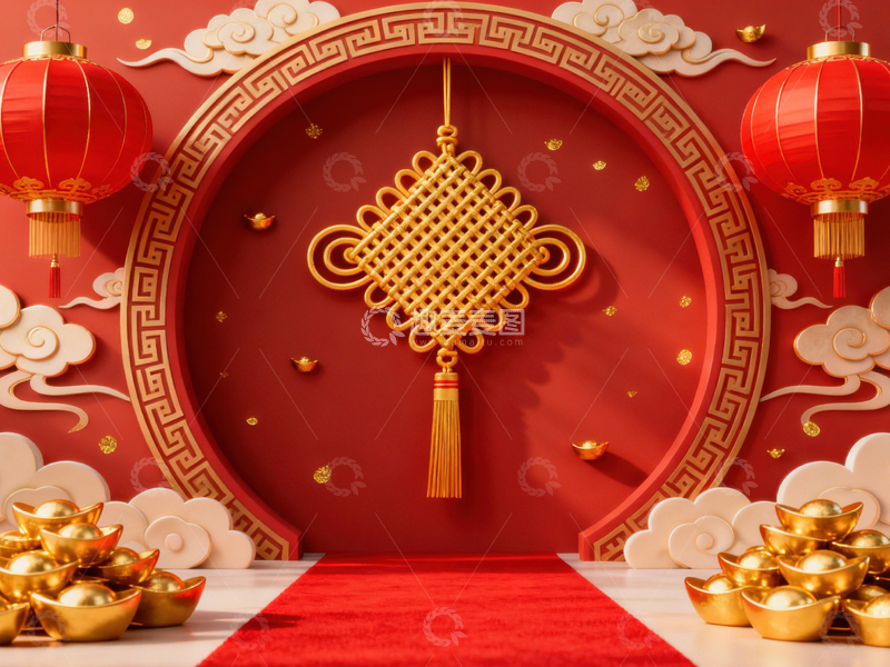 高清大图下载【趣麦麦图】新年元旦春节背景_普屏597