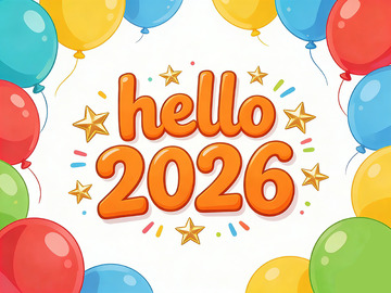 彩球迎新年祝福画面