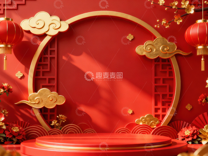 高清大图下载【趣麦麦图】新年元旦春节背景_普屏584