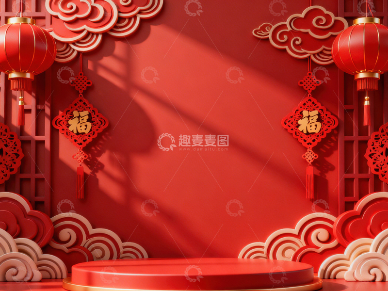 高清大图下载【趣麦麦图】新年元旦春节背景_普屏595