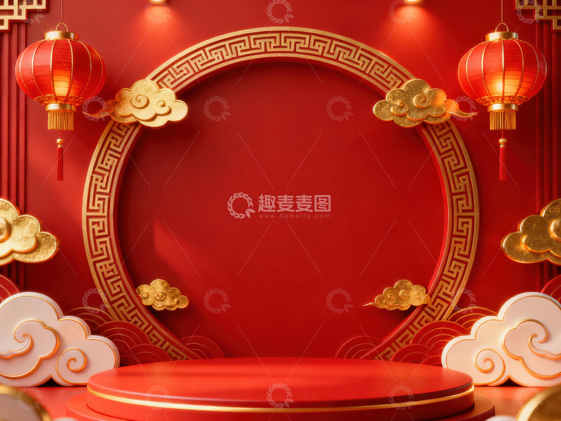 高清大图下载【趣麦麦图】新年元旦春节背景_普屏582