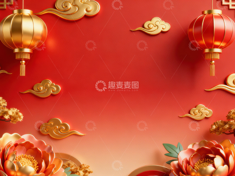 高清大图下载【趣麦麦图】新年元旦春节背景_普屏581