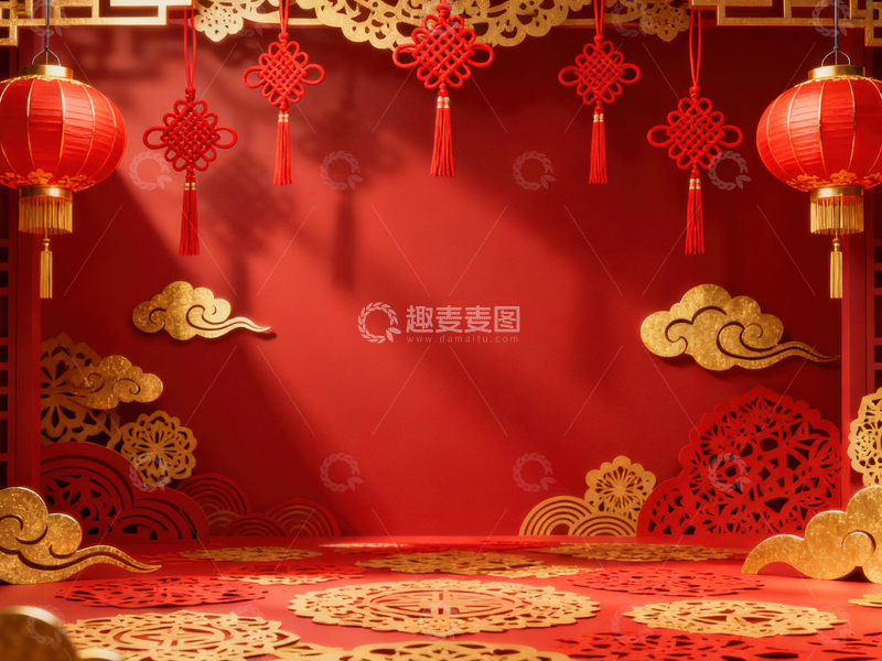 高清大图下载【趣麦麦图】新年元旦春节背景_普屏626