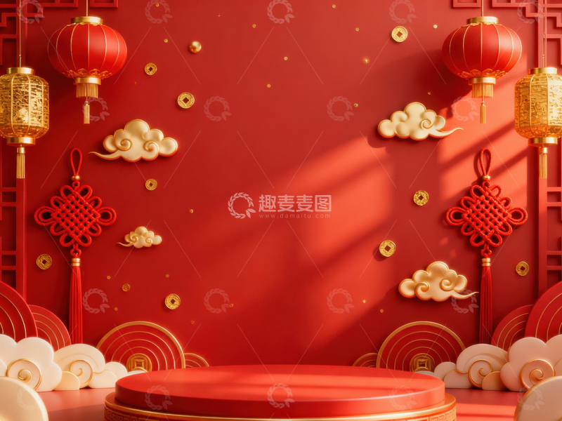 高清大图下载【趣麦麦图】新年元旦春节背景_普屏649