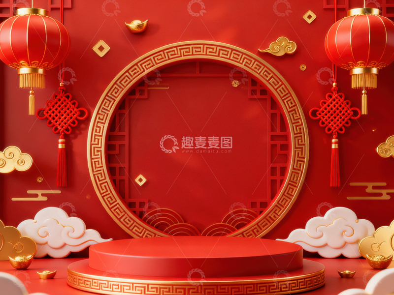 高清大图下载【趣麦麦图】新年元旦春节背景_普屏645