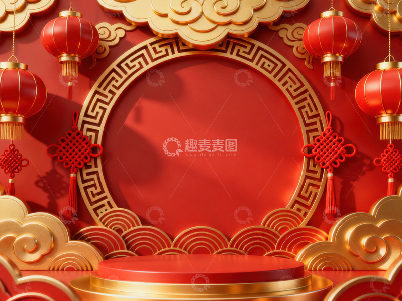 高清大图下载【趣麦麦图】新年元旦春节背景_普屏623