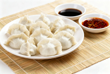 饺子美食美味餐盘拍摄图片