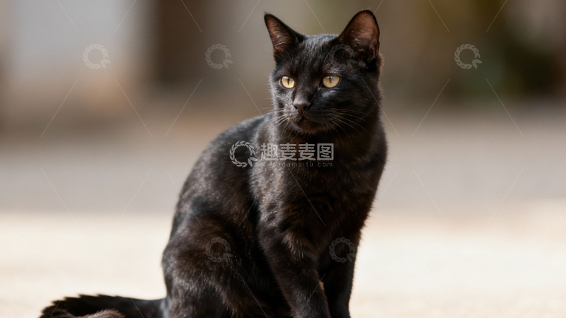 高清大图下载【趣麦麦图】可爱黑猫030