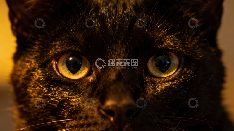 高清大图下载【趣麦麦图】可爱黑猫028