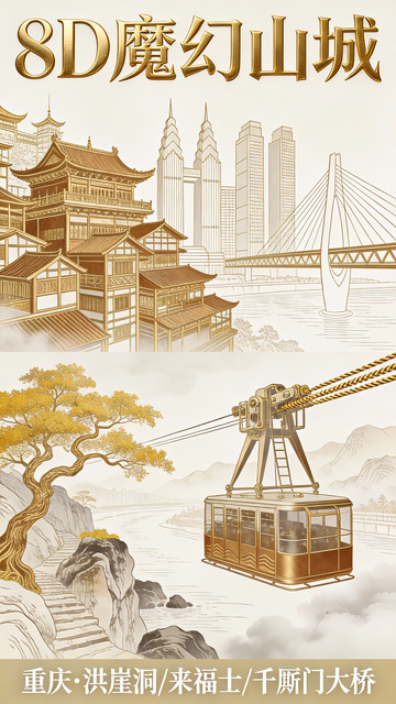 重庆地标交织的立体画卷2