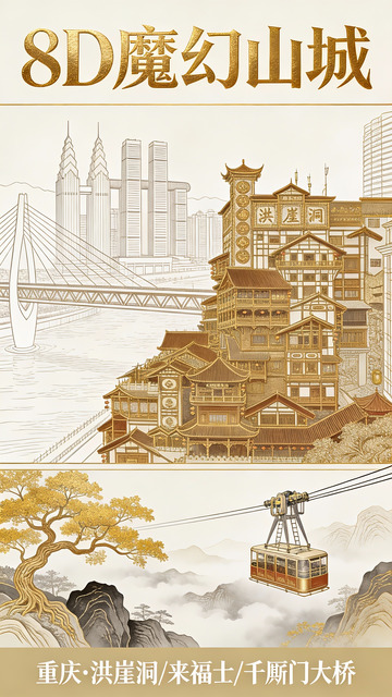 重庆地标交织的立体画卷1