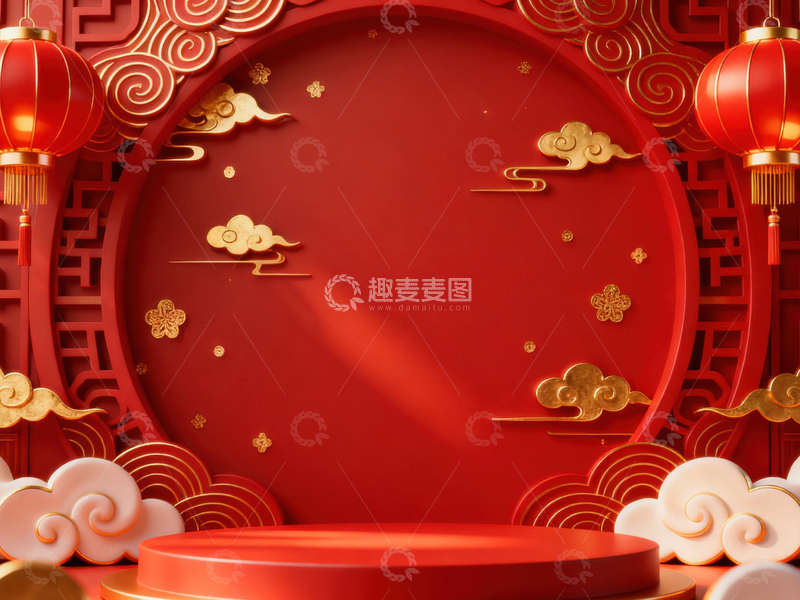 高清大图下载【趣麦麦图】新年元旦春节背景_普屏632