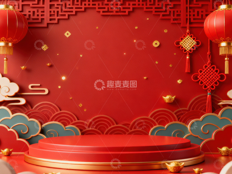 高清大图下载【趣麦麦图】新年元旦春节背景_普屏637