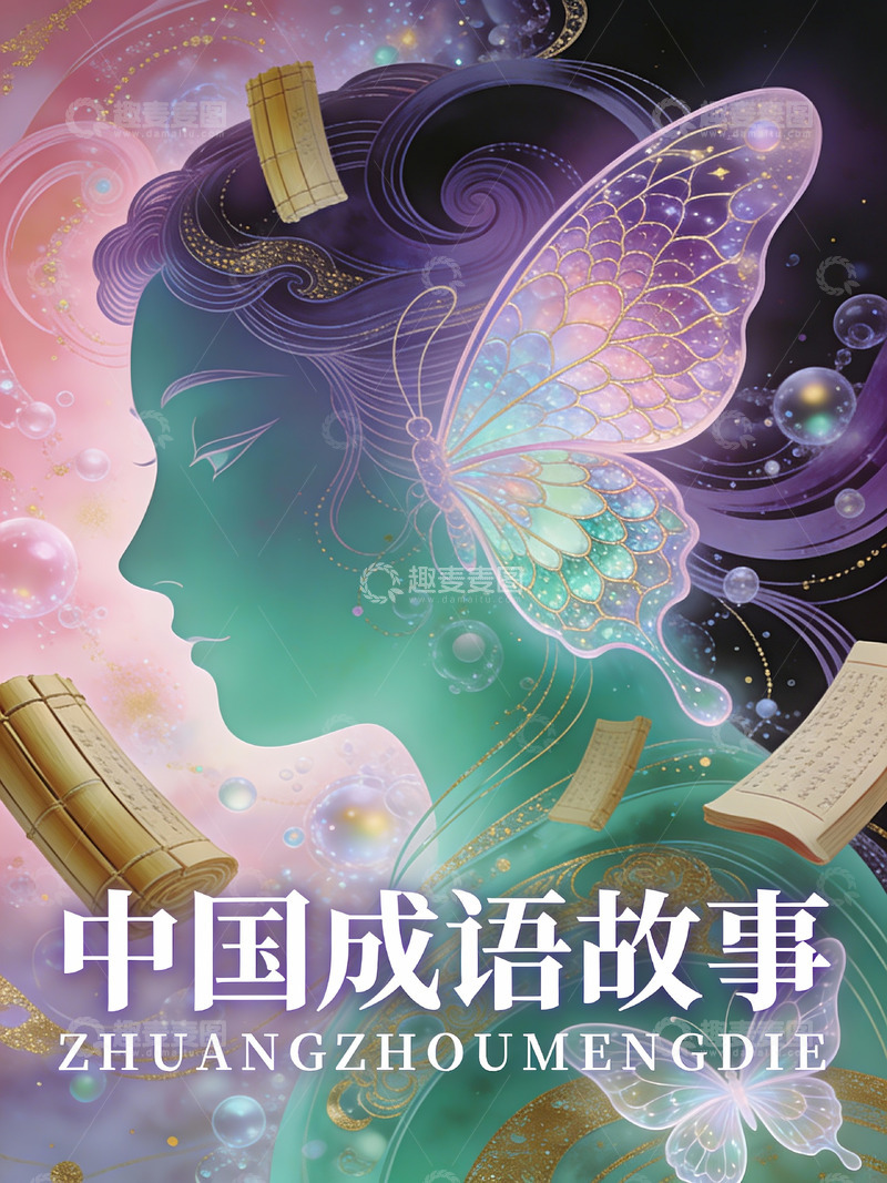 高清大图下载【趣麦麦图】琉璃蝶影里的庄周梦蝶幻章