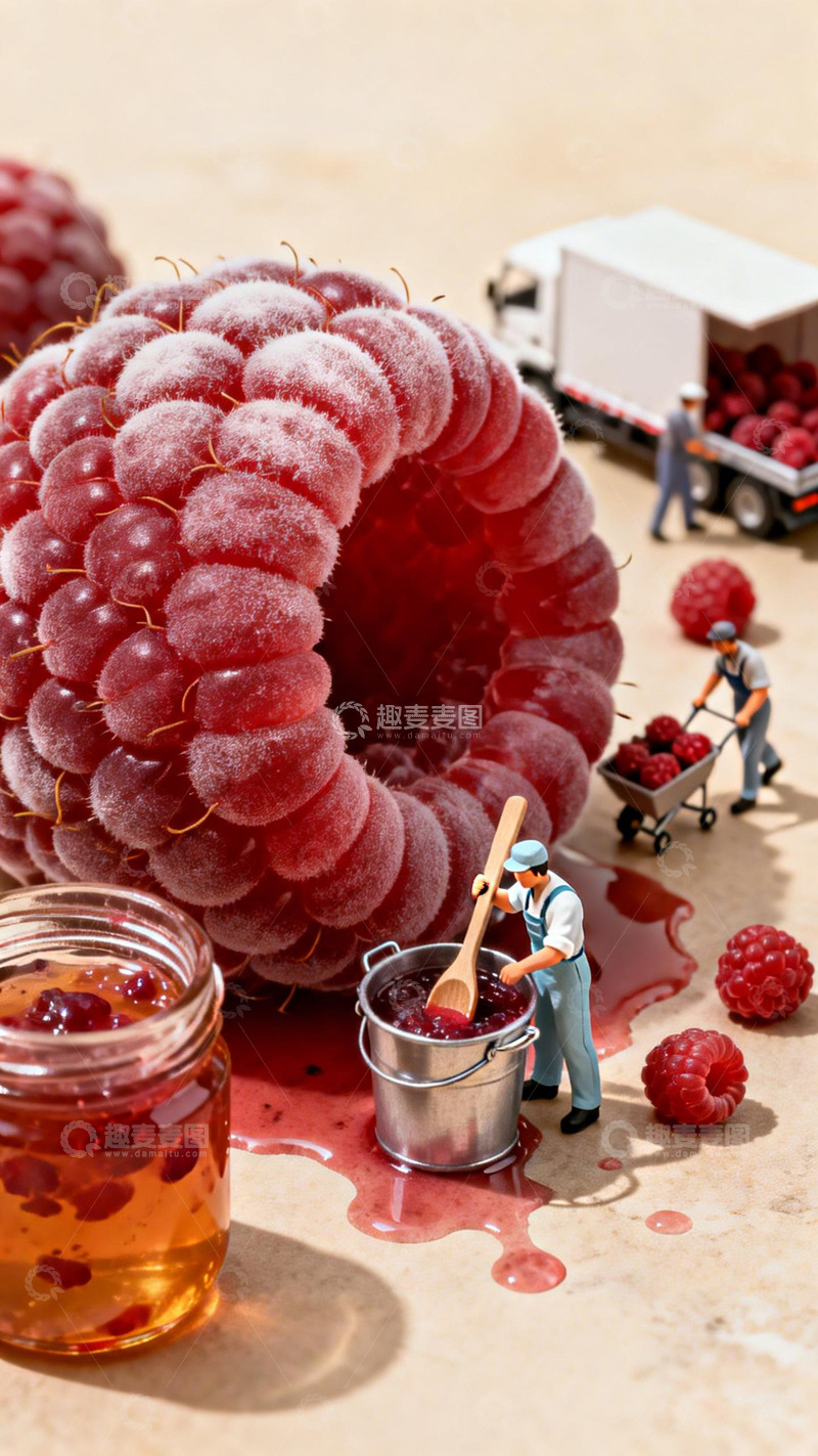 高清大图下载【趣麦麦图】微缩模型水果加工场景