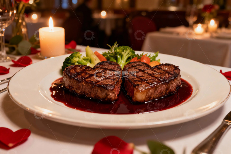 高清大图下载【趣麦麦图】浪漫晚餐牛排美食摄影