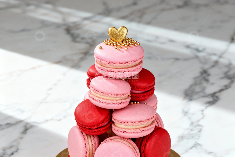 高清大图下载【趣麦麦图】粉色马卡龙甜点美食摄影