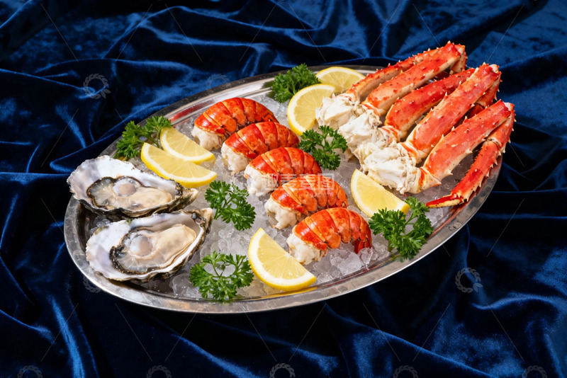 高清大图下载【趣麦麦图】海鲜盘美味佳肴冰雕装饰