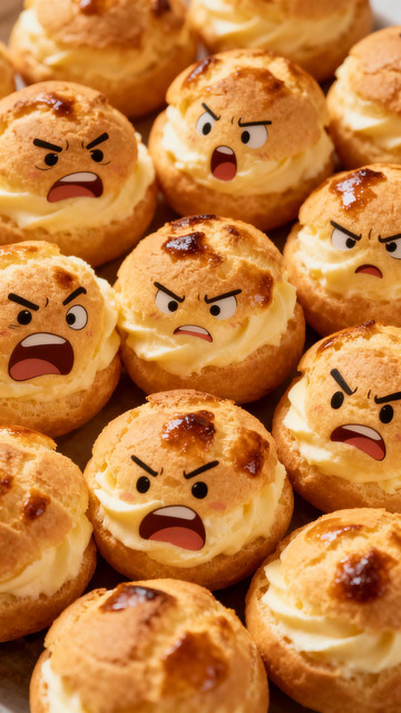 卡通表情泡芙创意