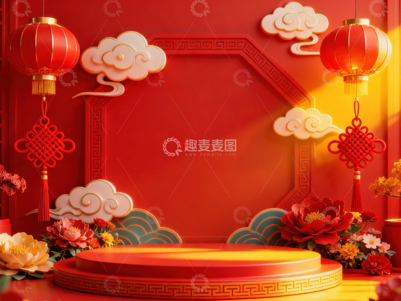 高清大图下载【趣麦麦图】新年元旦春节背景_普屏651