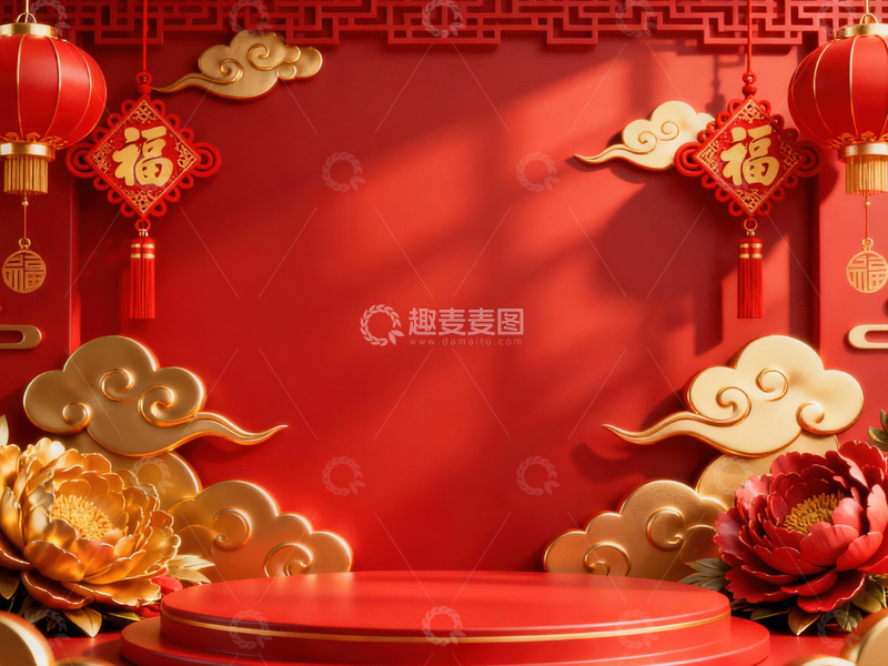 高清大图下载【趣麦麦图】新年元旦春节背景_普屏653