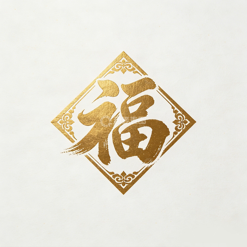 高清大图下载【趣麦麦图】金色福字传统文化艺术图案