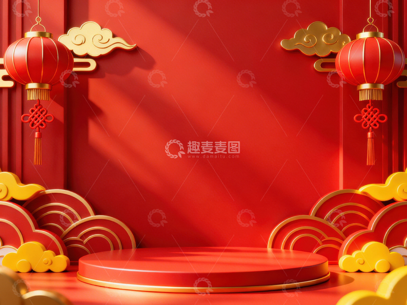 高清大图下载【趣麦麦图】新年元旦春节背景_普屏661