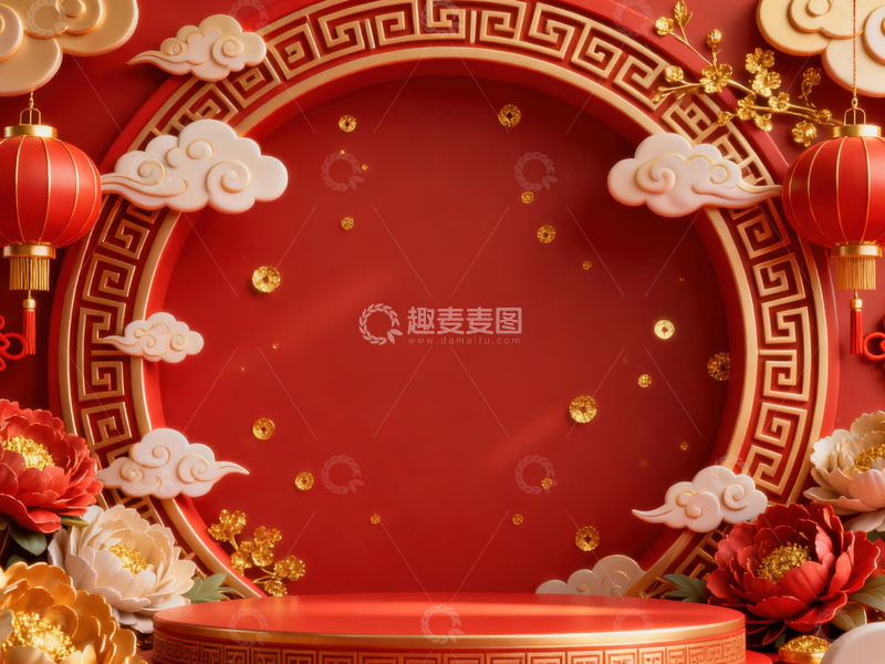 高清大图下载【趣麦麦图】新年元旦春节背景_普屏670