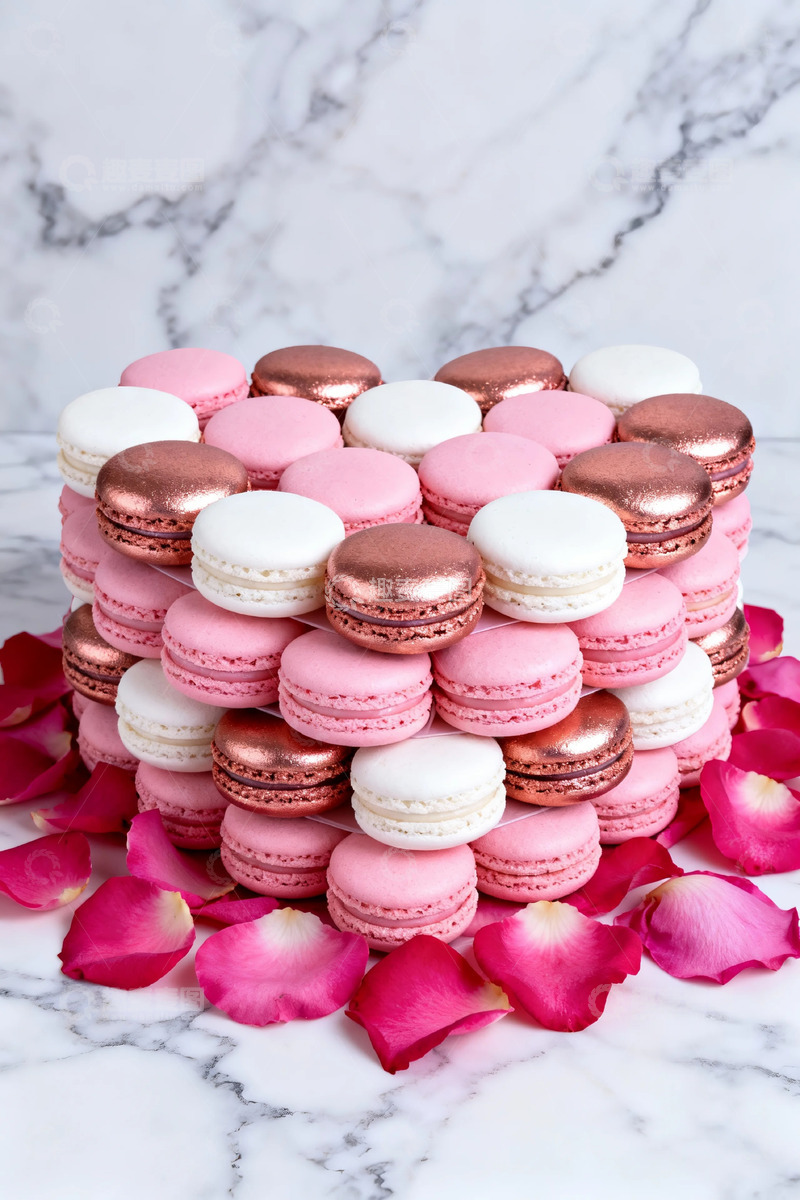 高清大图下载【趣麦麦图】马卡龙甜蜜摆盘鲜花装饰