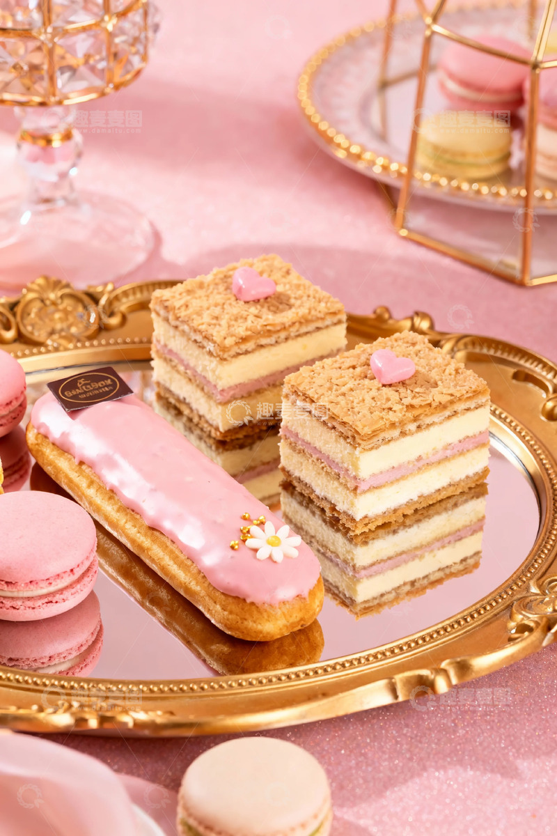 高清大图下载【趣麦麦图】粉色甜点盛宴精致摆盘艺术照