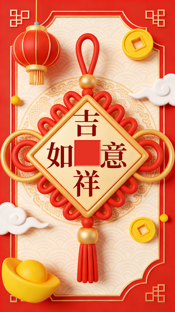 吉祥如意新年挂饰设计图