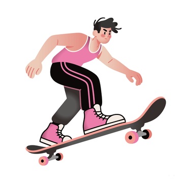 卡通滑板运动插画