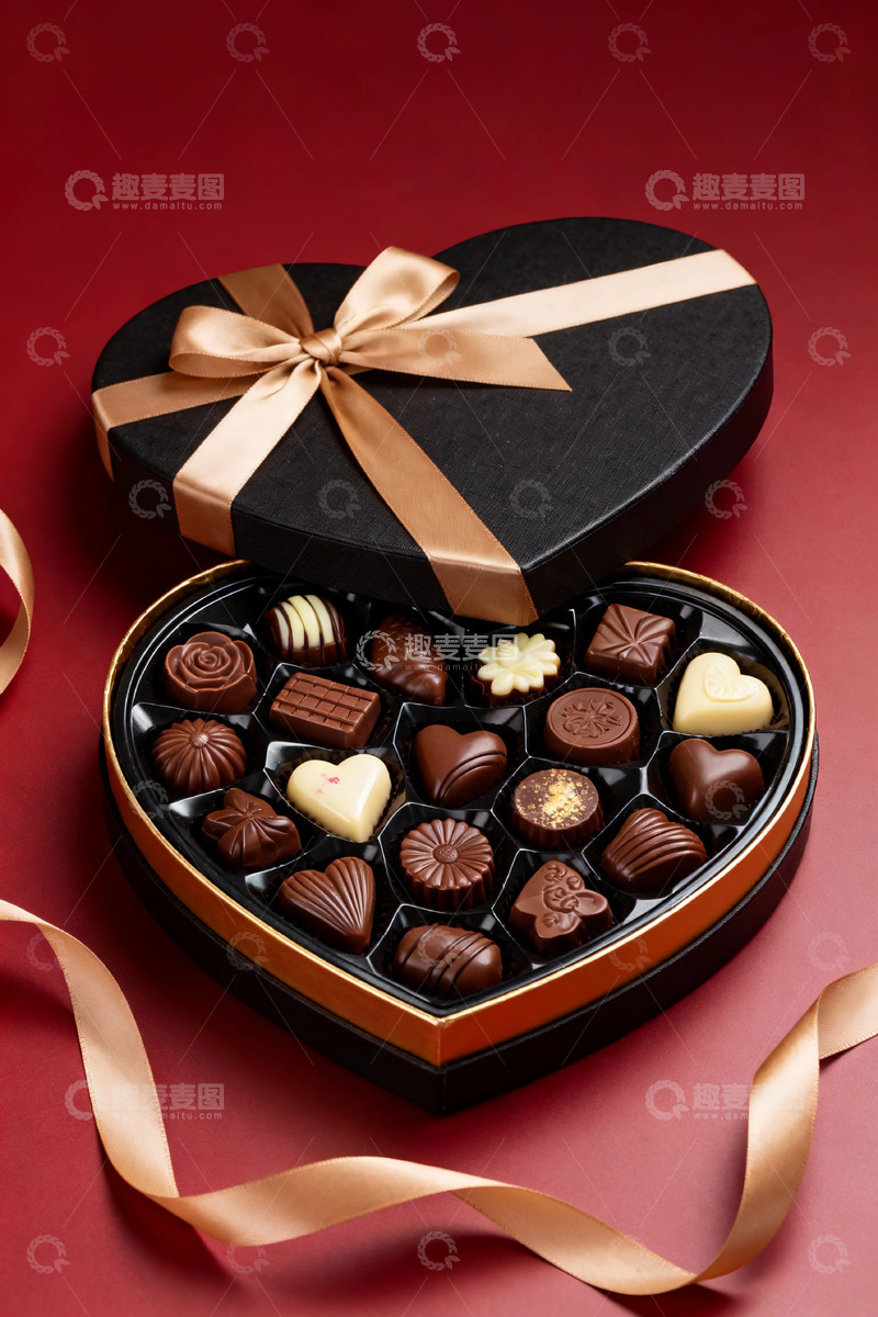 高清大图下载【趣麦麦图】心形礼盒巧克力节日礼品