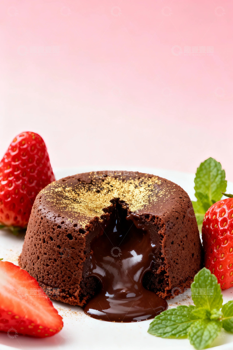 高清大图下载【趣麦麦图】巧克力熔岩蛋糕美食摄影