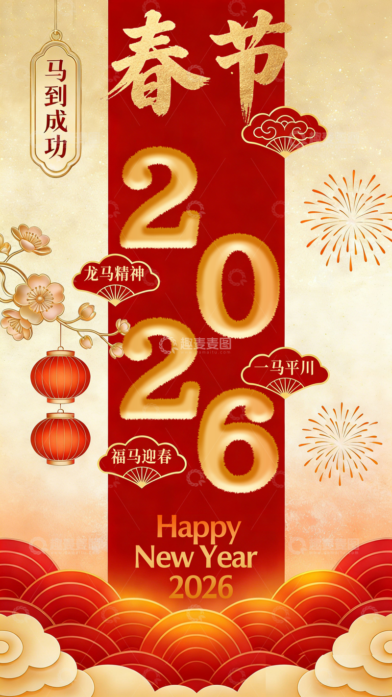 源文件下载【趣麦麦图】春节祝福贺卡2026设计模板