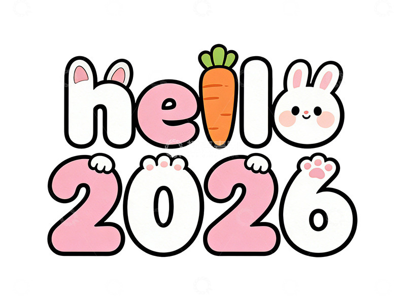 高清大图下载【趣麦麦图】卡通兔年新春祝福设计