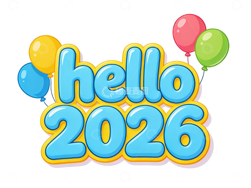 高清大图下载【趣麦麦图】彩色气球欢迎2026