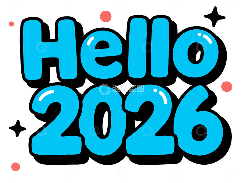 高清大图下载【趣麦麦图】卡通风格新年祝福图案设计素材