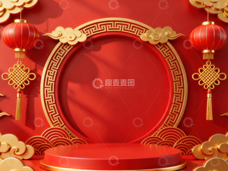 高清大图下载【趣麦麦图】新年元旦春节背景_普屏706