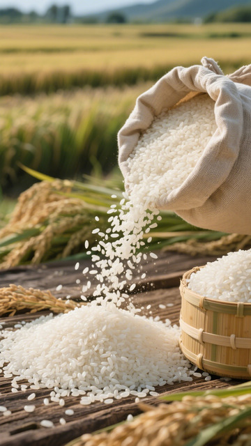 稻田大米丰收场景摄影