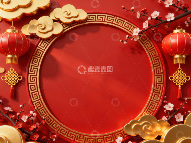 高清大图下载【趣麦麦图】新年元旦春节背景_普屏698