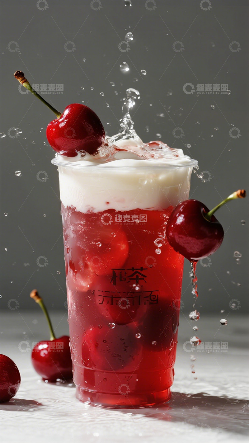 高清大图下载【趣麦麦图】樱桃饮品美食摄影