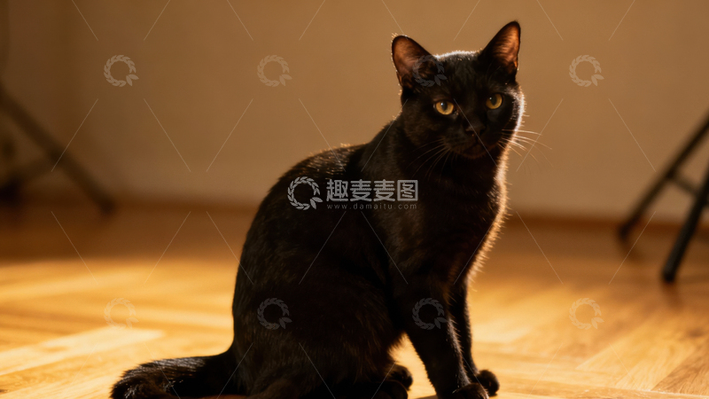 高清大图下载【趣麦麦图】可爱黑猫031
