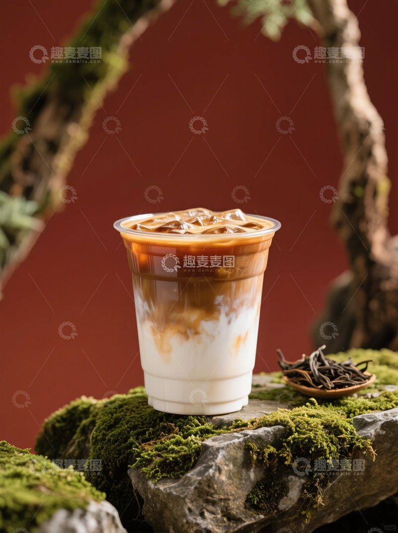 高清大图下载【趣麦麦图】禅意拿铁咖啡自然景观摄影