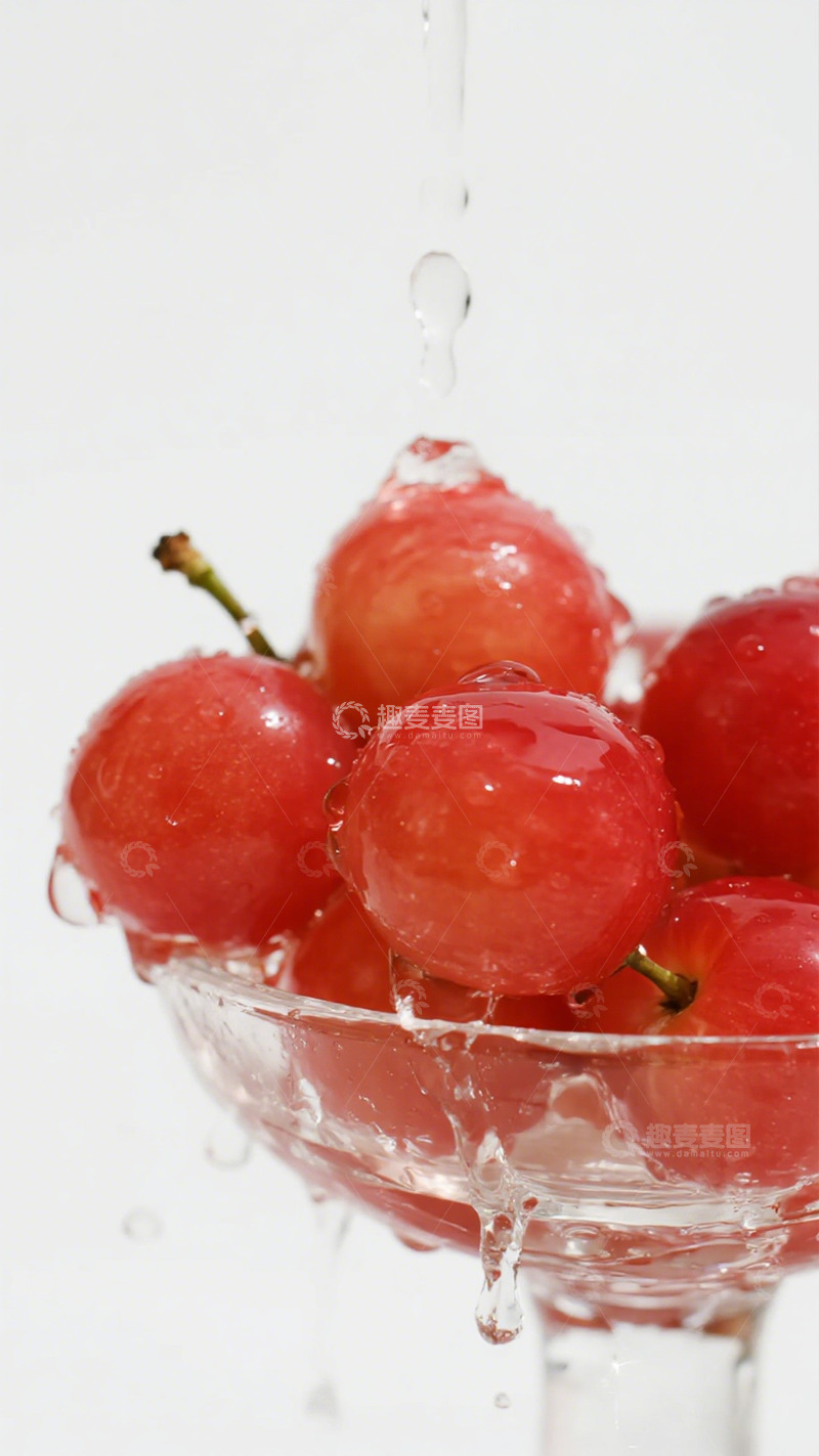 高清大图下载【趣麦麦图】水珠樱桃摄影图