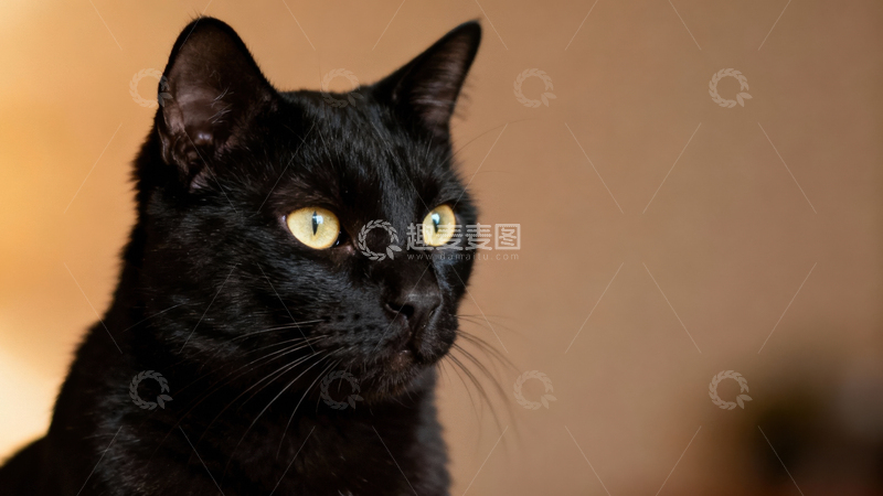 高清大图下载【趣麦麦图】可爱黑猫035