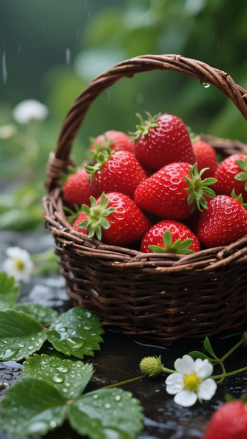 雨后草莓篮自然风光